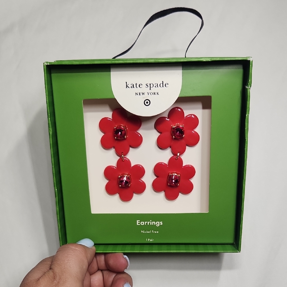 kate spade and Target Collab Pink Flower Earrings- NWT